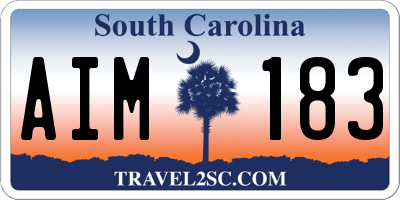 SC license plate AIM183