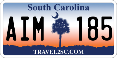 SC license plate AIM185