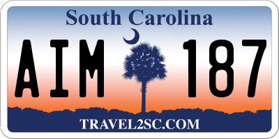 SC license plate AIM187
