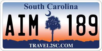 SC license plate AIM189