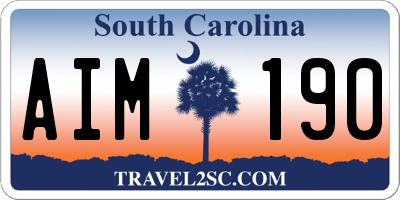 SC license plate AIM190