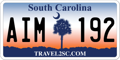 SC license plate AIM192