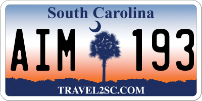 SC license plate AIM193