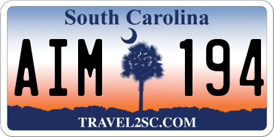 SC license plate AIM194