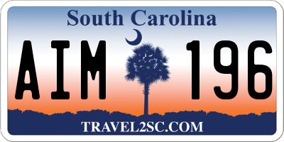 SC license plate AIM196