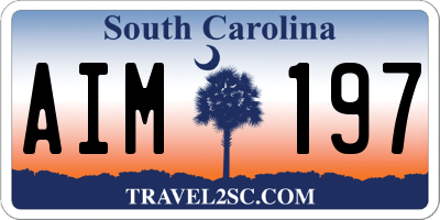 SC license plate AIM197