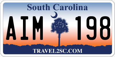SC license plate AIM198