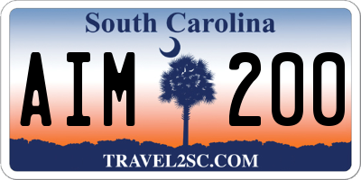 SC license plate AIM200