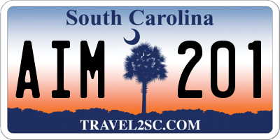 SC license plate AIM201