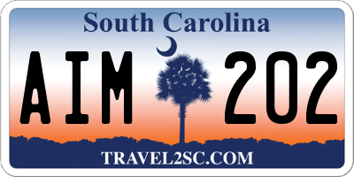 SC license plate AIM202