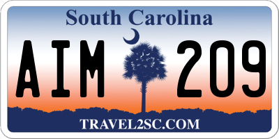 SC license plate AIM209
