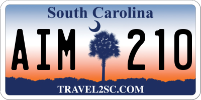 SC license plate AIM210