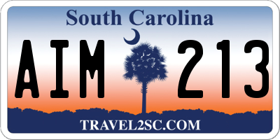 SC license plate AIM213