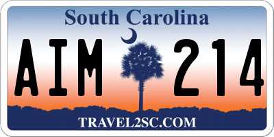 SC license plate AIM214