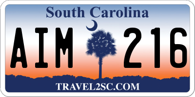 SC license plate AIM216