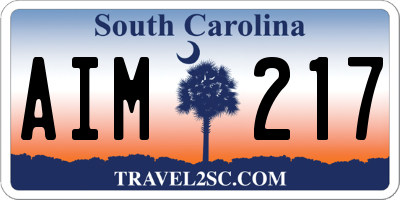SC license plate AIM217