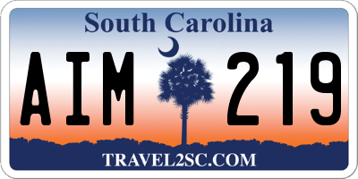 SC license plate AIM219