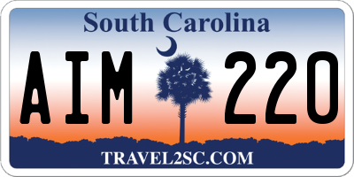 SC license plate AIM220