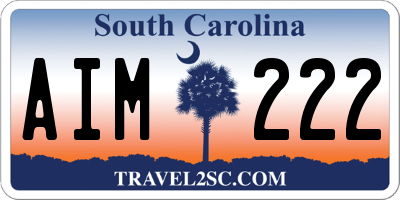 SC license plate AIM222
