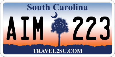 SC license plate AIM223