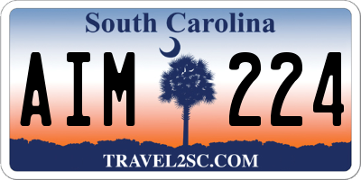 SC license plate AIM224