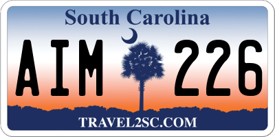 SC license plate AIM226