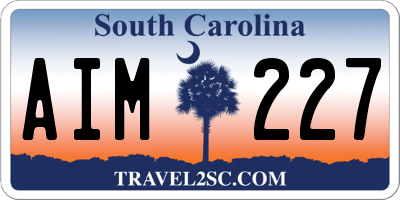 SC license plate AIM227