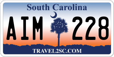 SC license plate AIM228