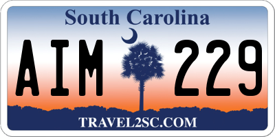 SC license plate AIM229