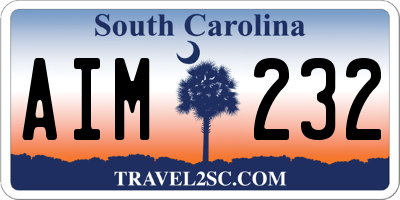 SC license plate AIM232