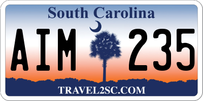 SC license plate AIM235