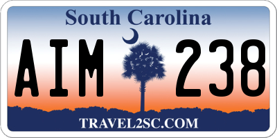 SC license plate AIM238