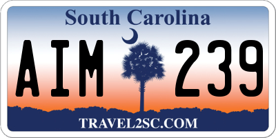 SC license plate AIM239