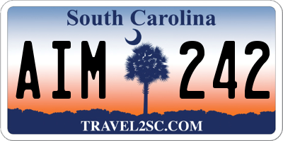 SC license plate AIM242