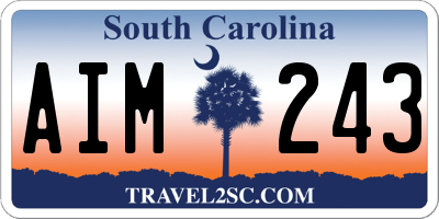 SC license plate AIM243