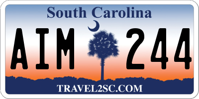 SC license plate AIM244
