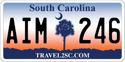 SC license plate AIM246