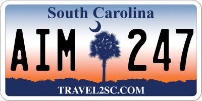SC license plate AIM247