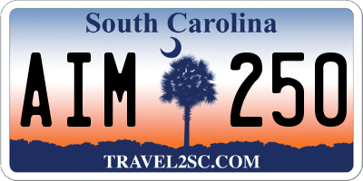 SC license plate AIM250