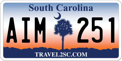 SC license plate AIM251