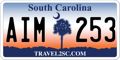 SC license plate AIM253