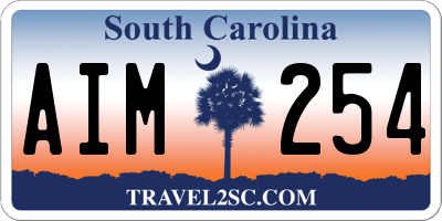 SC license plate AIM254