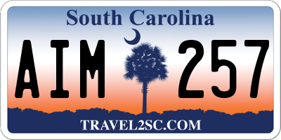SC license plate AIM257