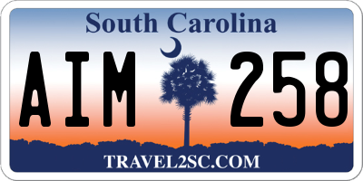 SC license plate AIM258