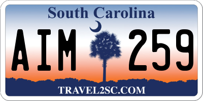 SC license plate AIM259