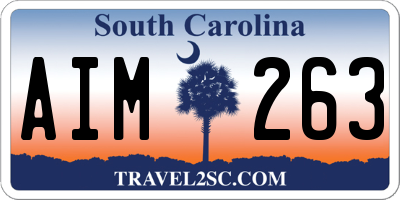 SC license plate AIM263