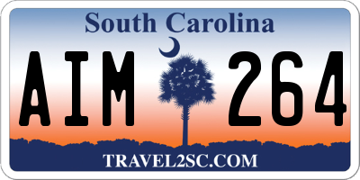 SC license plate AIM264