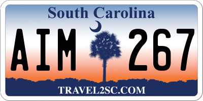 SC license plate AIM267