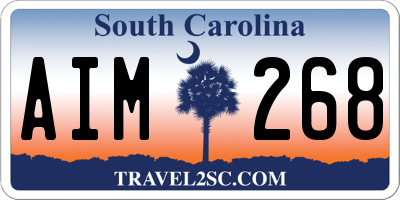 SC license plate AIM268