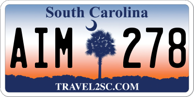 SC license plate AIM278